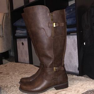 Knee High Wide Calf Brown Booties- G by Guess